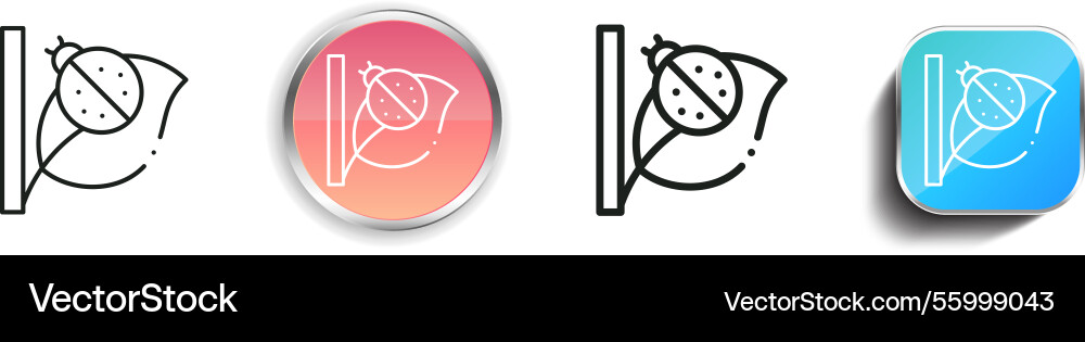 Ladybug icon thin linear regular and button style Vector Image