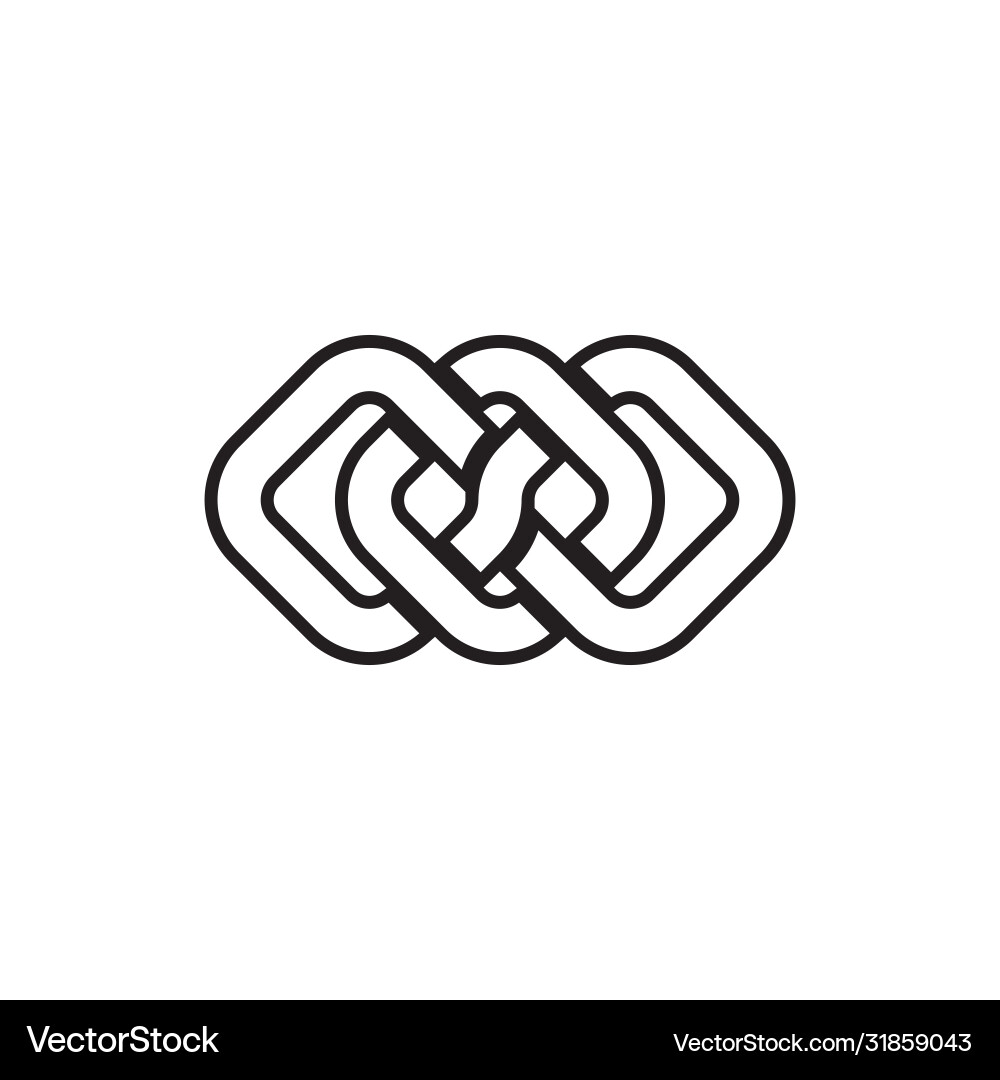 Lines square diamond bind each other interlock vector image