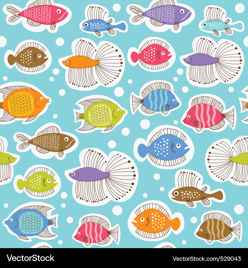 Ocean Fish Seamless Pattern Vector Image
