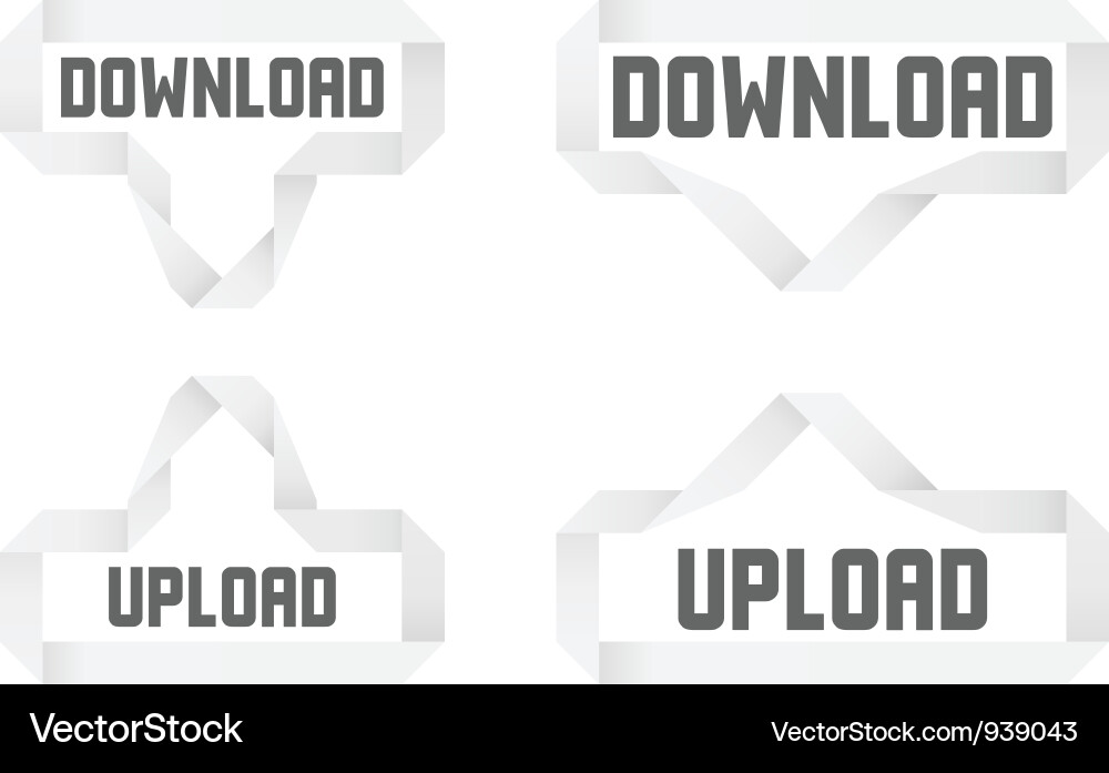 Paper download and upload buttons vector image