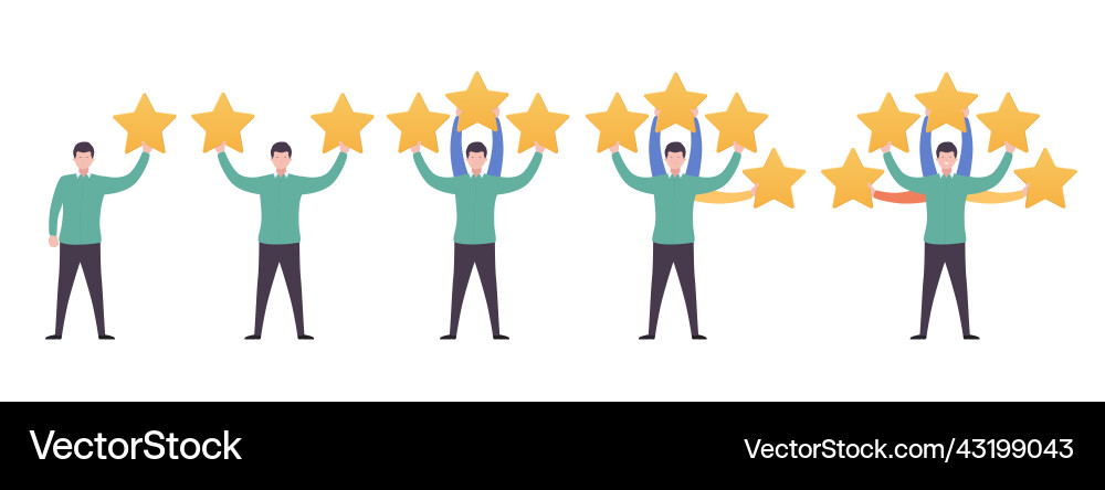 Rating with low and high from 1 Rating with low and high from 1 vector image
