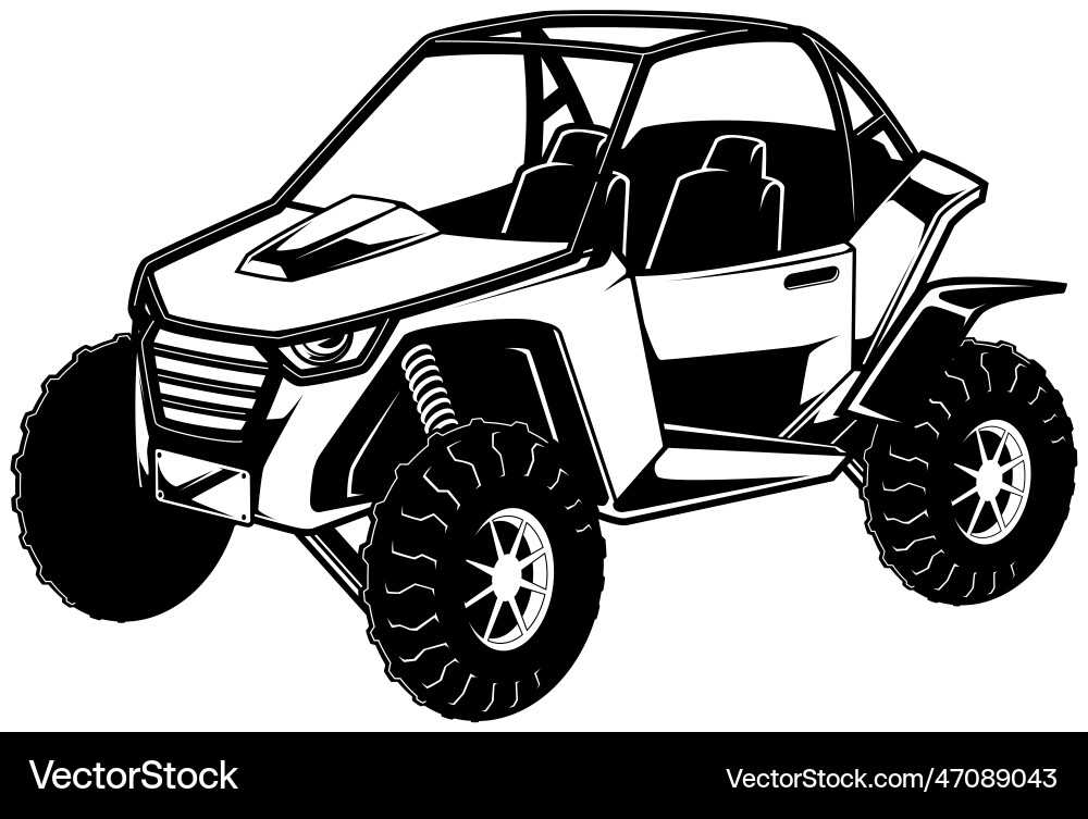 UTV Side-by-Side Line Art Vector Image
