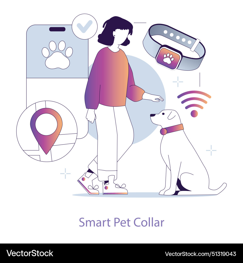 Wearable Technology Concept Flat Royalty Free Vector Image