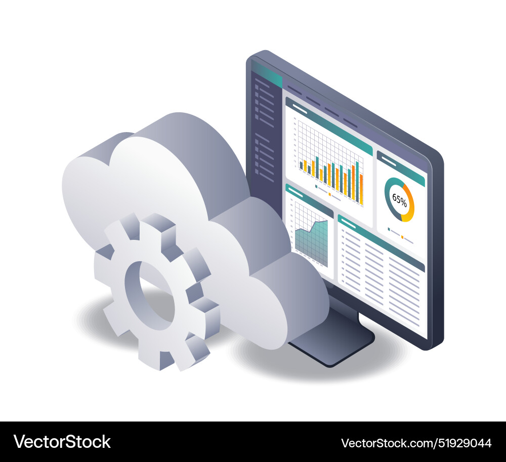 Analysis of cloud server computer performance Analysis of cloud server computer performance vector image