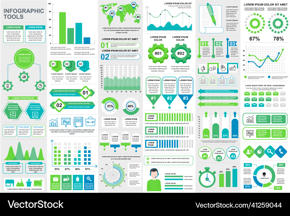 Bundle infographic elements data visualization Bundle infographic elements data visualization vector image