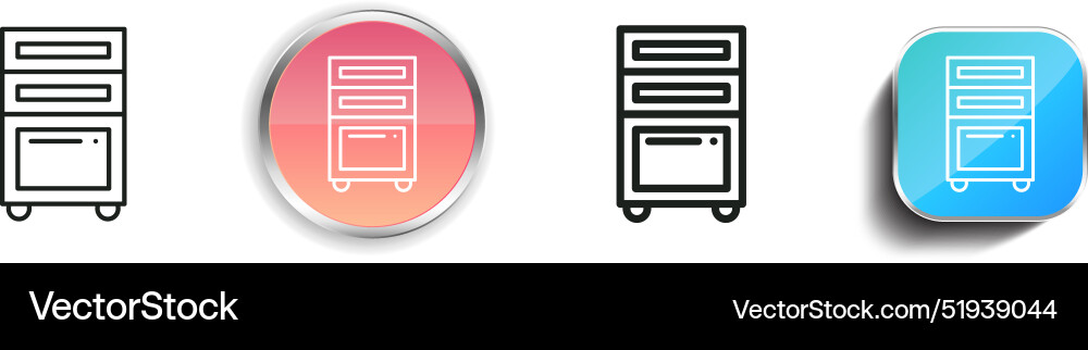 Cabinet icon thin linear regular and button style Vector Image