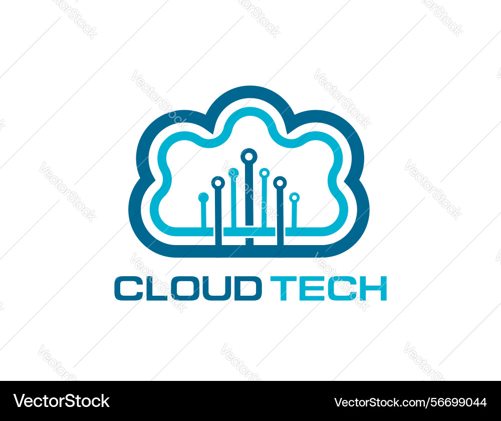 Cloud technology icon for data storage or database Cloud technology icon for data storage or database vector image