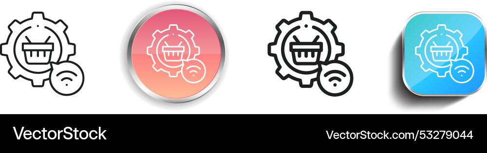 Development icon thin linear regular and button vector image