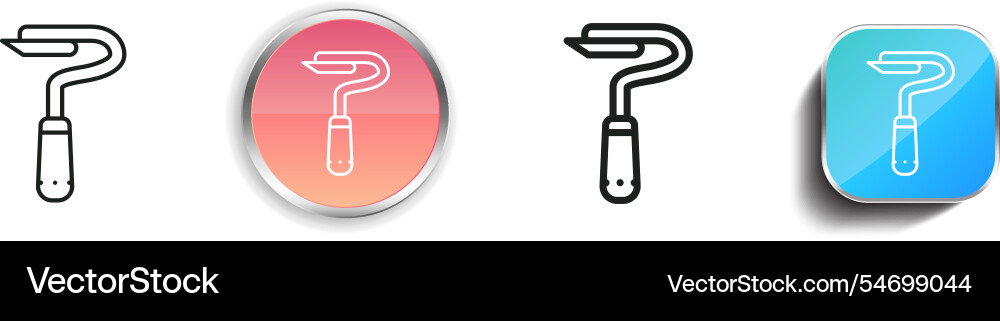 Hoe icon thin linear regular and button style Hoe icon thin linear regular and button style vector image