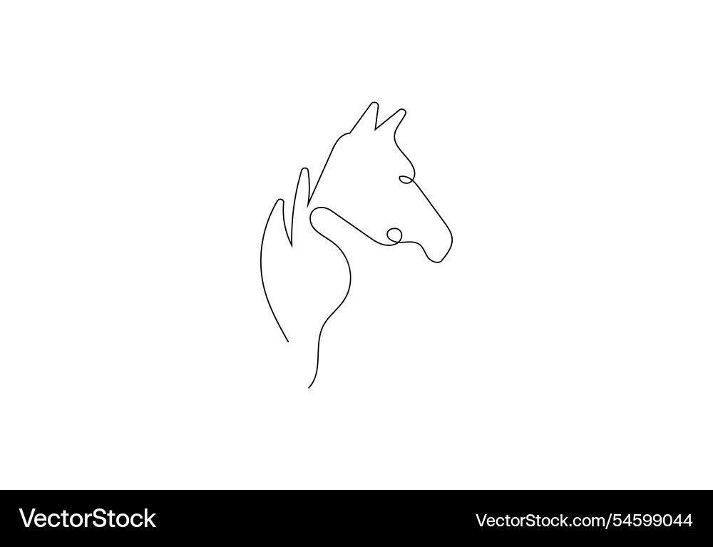 Horse head in continuous line art drawing design Horse head in continuous line art drawing design vector image
