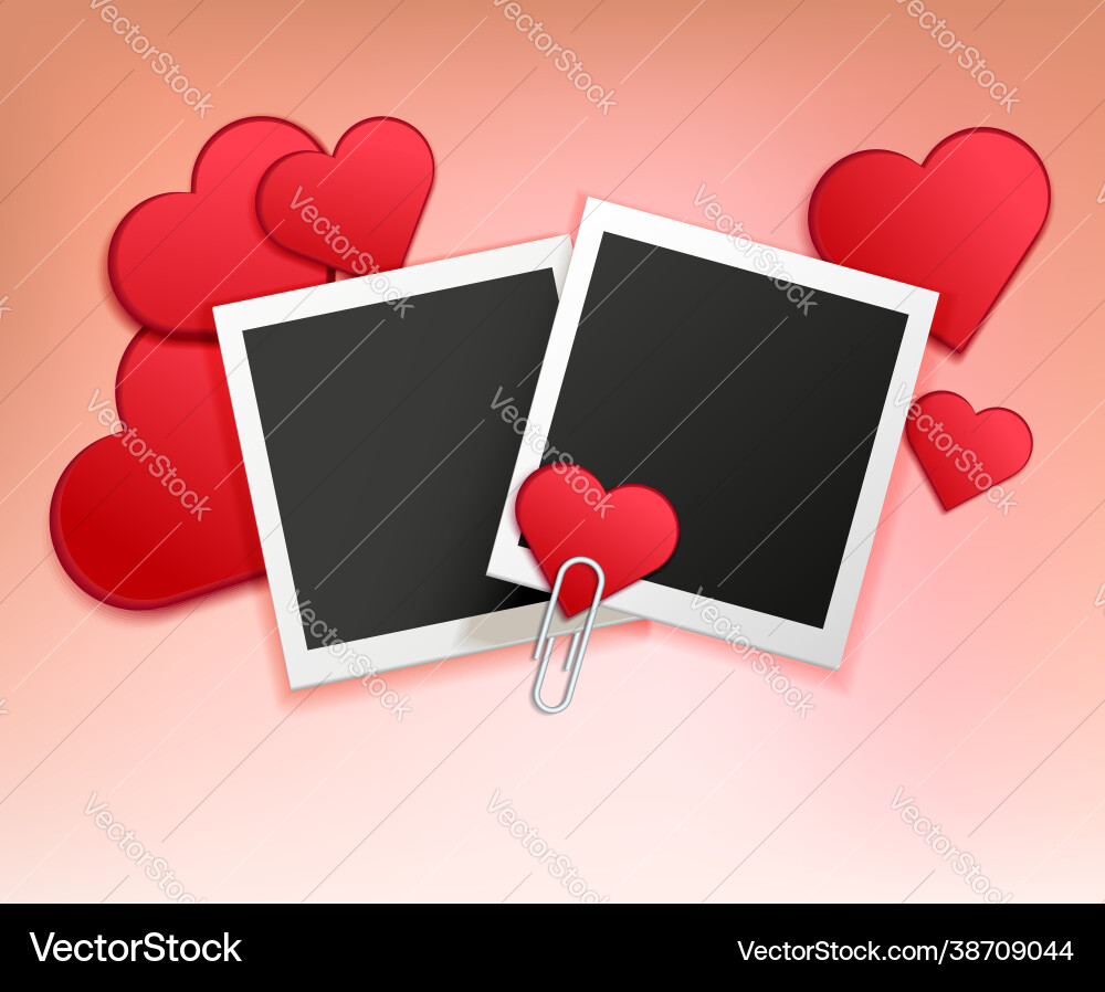 Love photo frame composition Vector Image