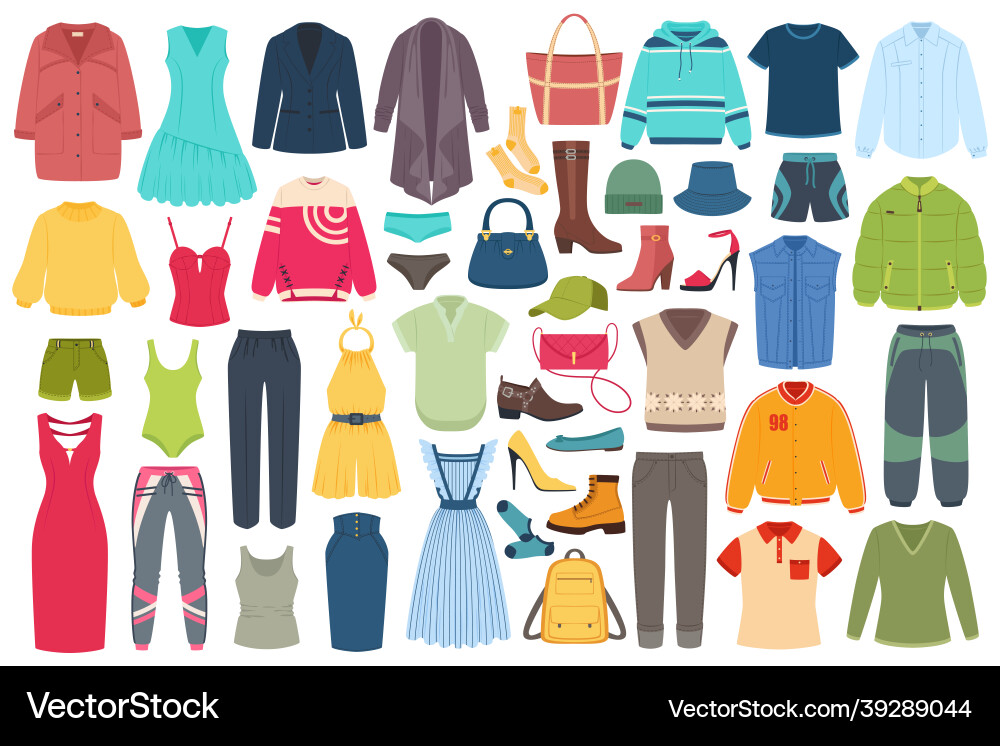 Men and women fashion clothing accessories hats Men and women fashion clothing accessories hats vector image