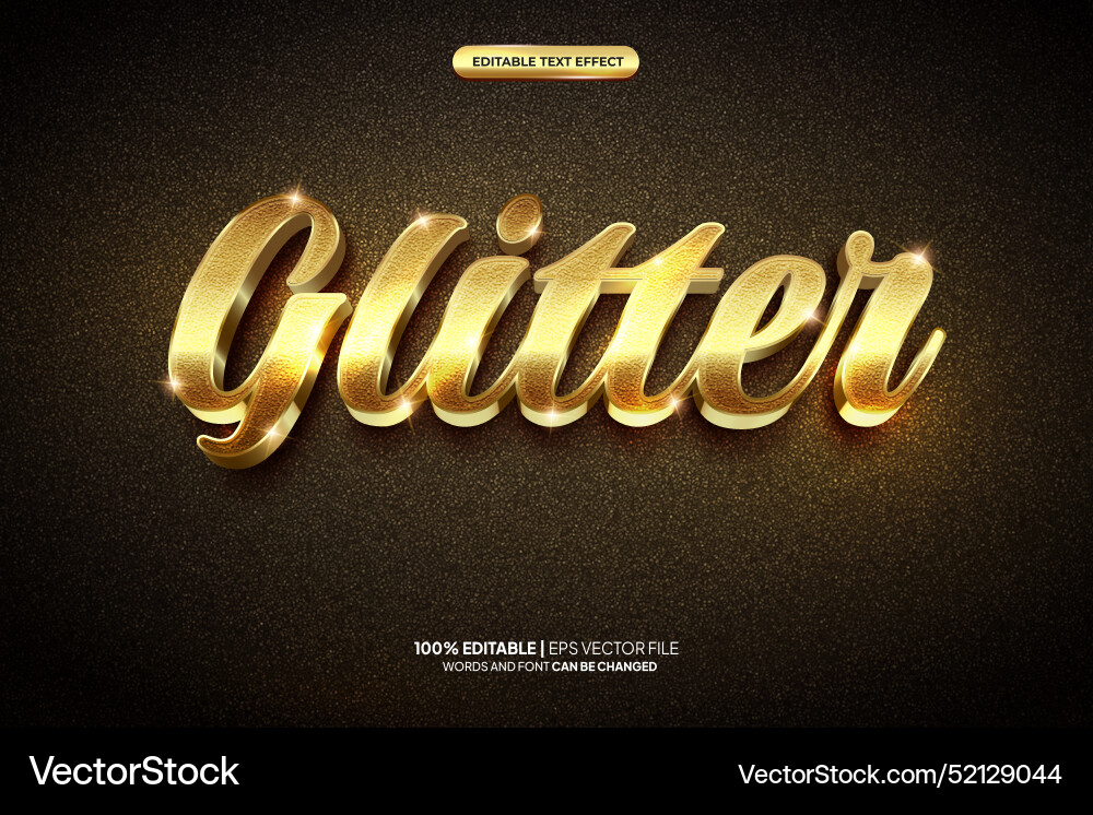 Super golden Glitzer 3d editierbarer Texteffekt Super golden Glitzer 3d editierbarer Texteffekt vektorbild
