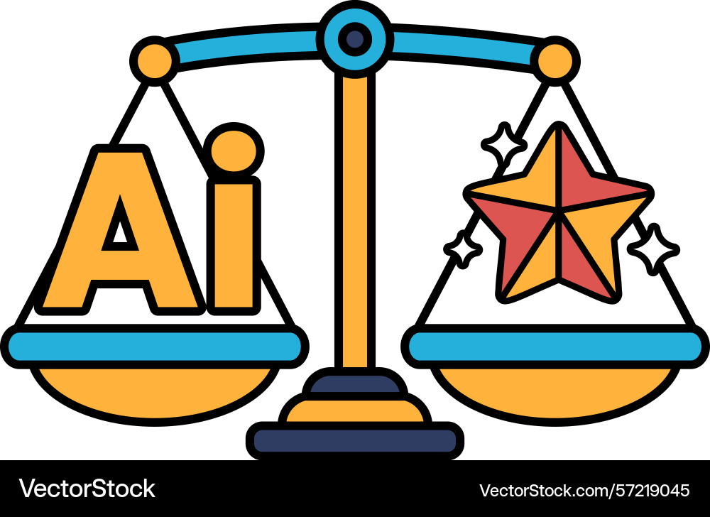 A scale with the letters ai on one side A scale with the letters ai on one side vector image