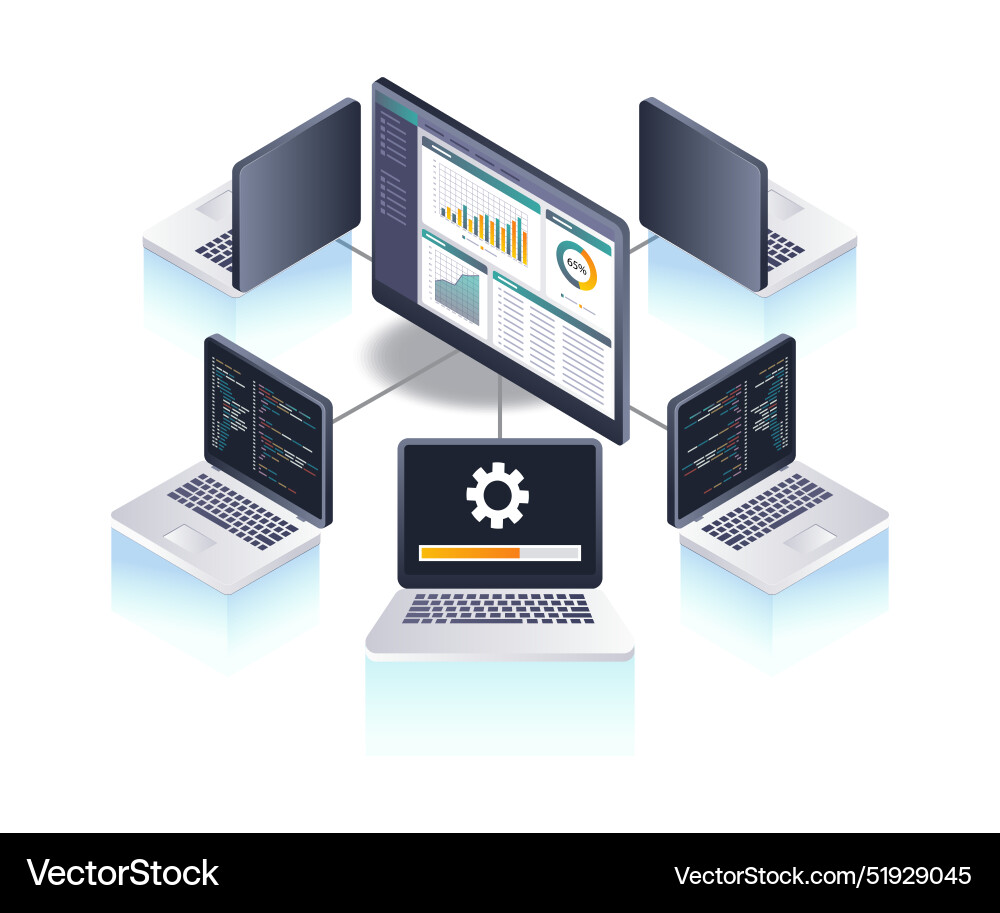 Analysis of computer system technology Analysis of computer system technology vector image