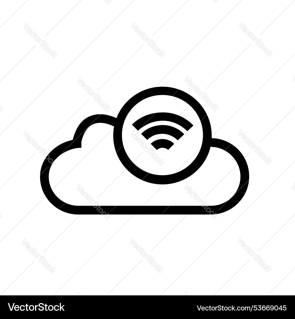 Cloud computing icon outline style design Cloud computing icon outline style design Vector Image