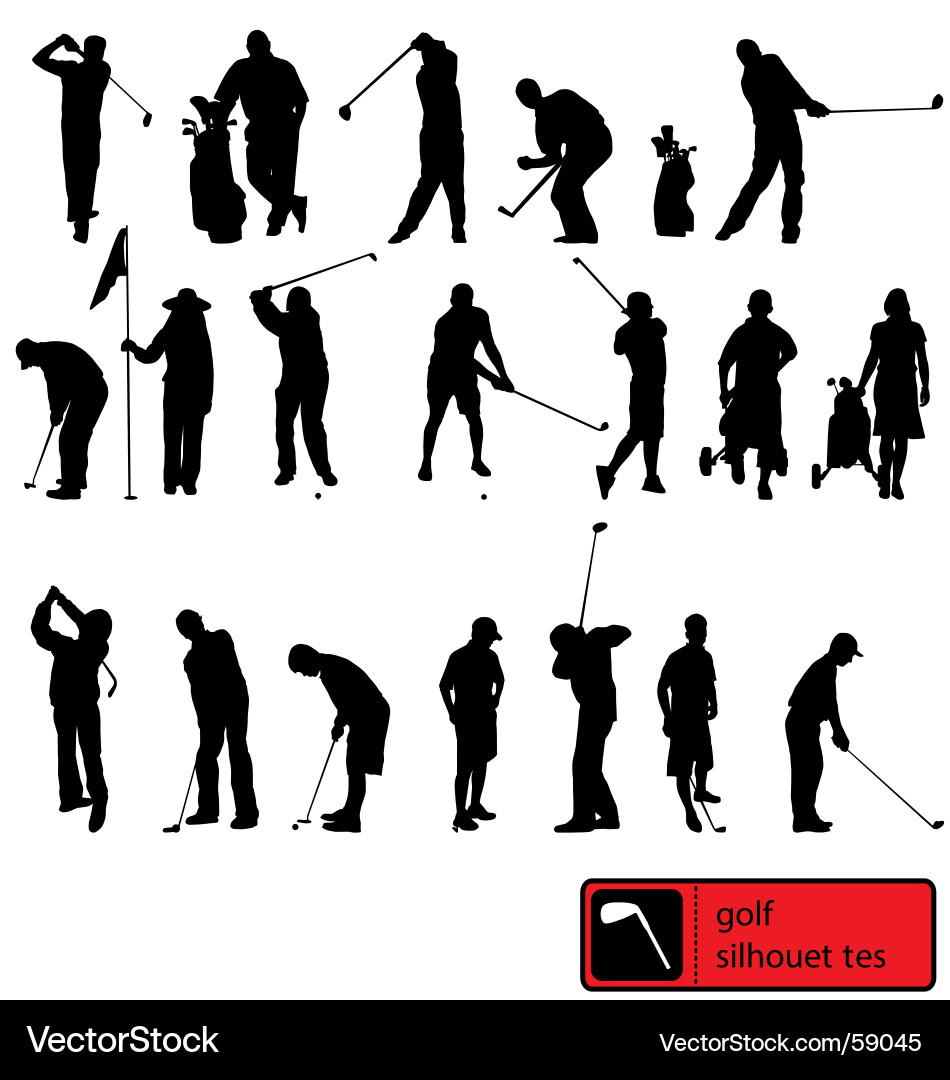Golf Silhouettes Collection vector image
