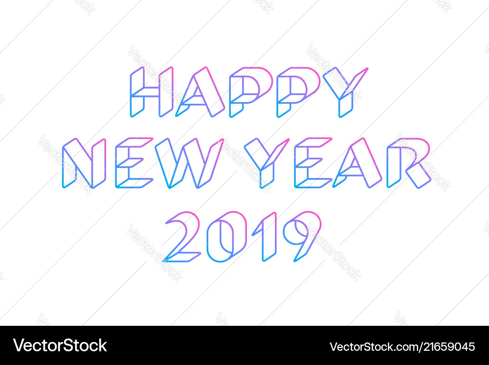 Happy new year 2019 greeting card design Happy new year 2019 greeting card design vector image