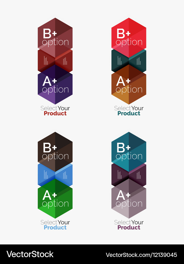 Set of business hexagon layouts with text Vector Image