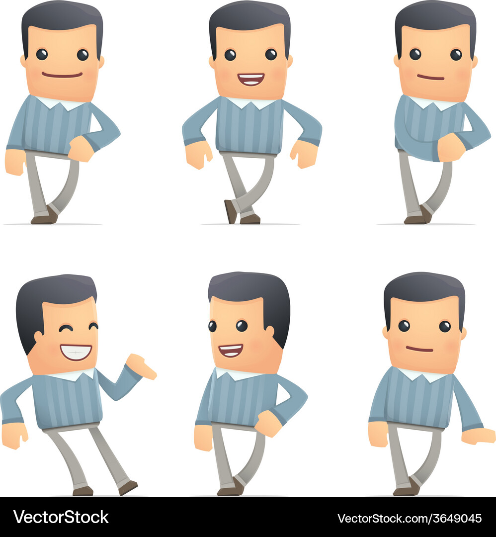 Set of customer character in different poses Vector Image
