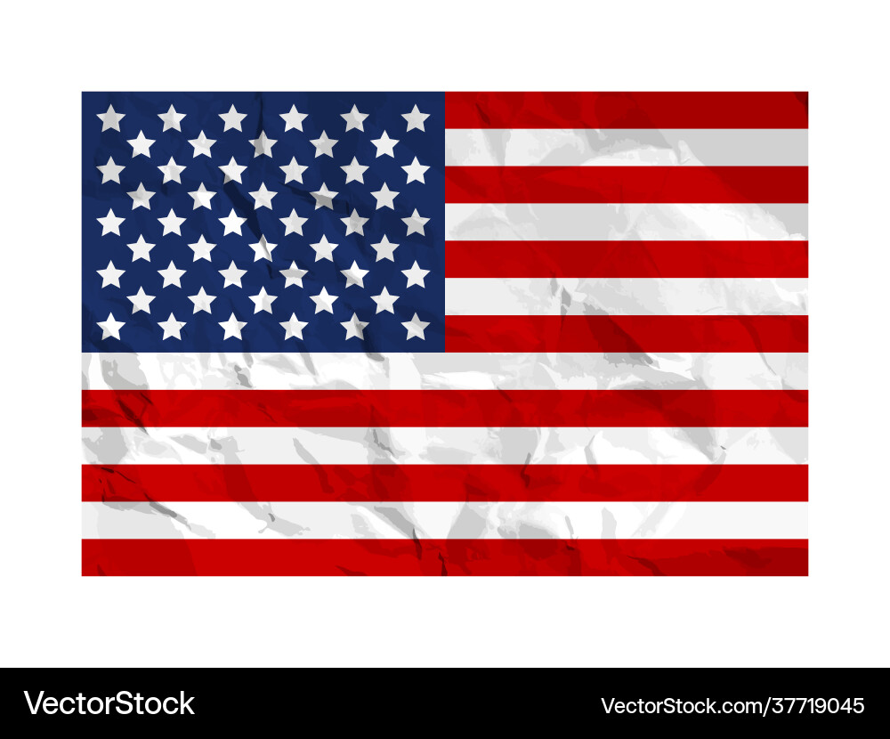 Usa flag painted on crumpled paper american Usa flag painted on crumpled paper american vector image