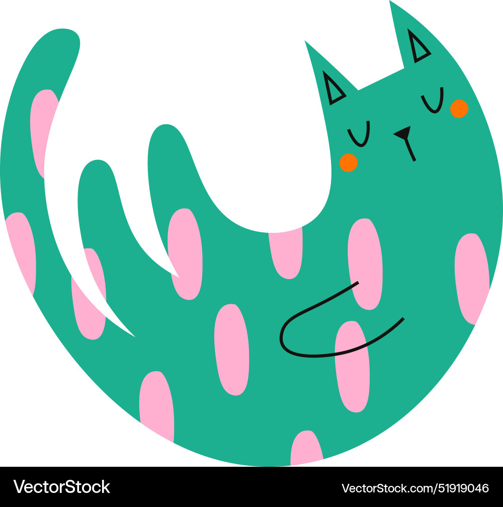 Abstract cat with pattern Vector Image