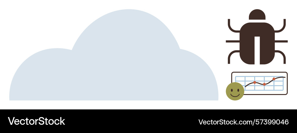 Cloud computing with bug fixing concept Cloud computing with bug fixing concept vector image