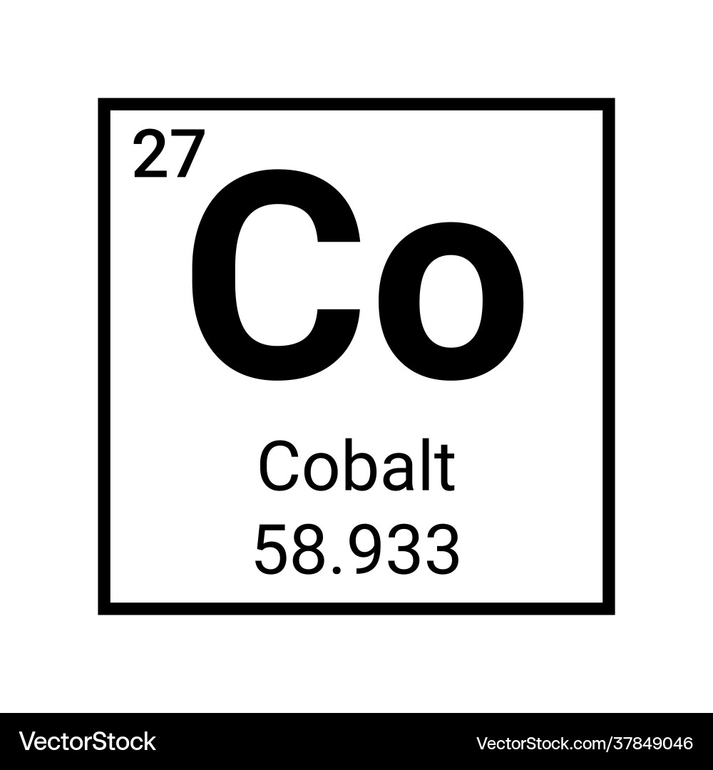 Cobalt Element Periodic Table Symbol vector image