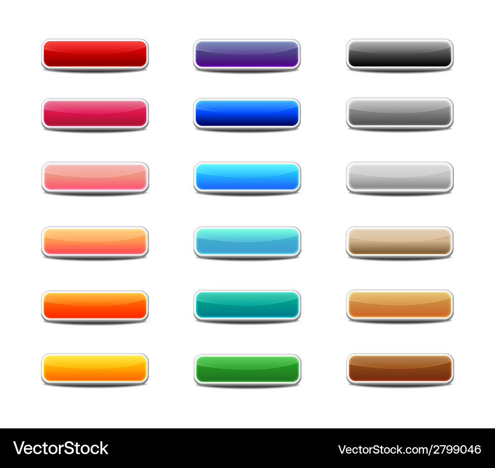 Colorful Web Buttons Collection Vector Image