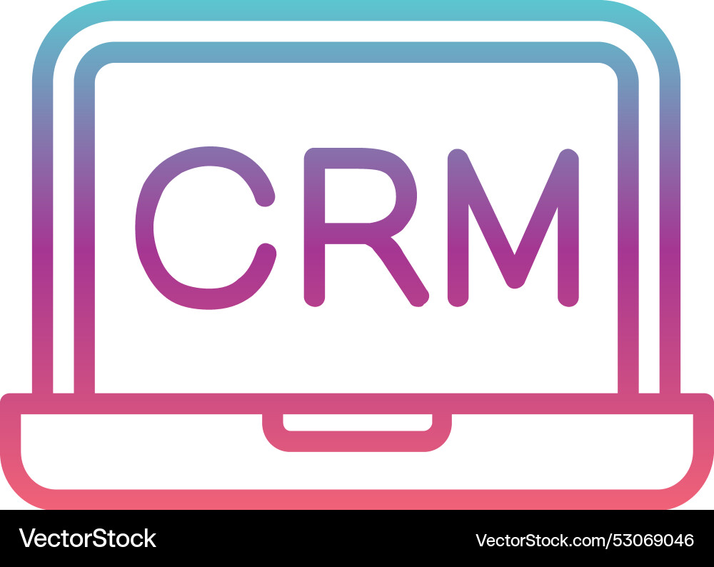 Crm line gradient design vector image