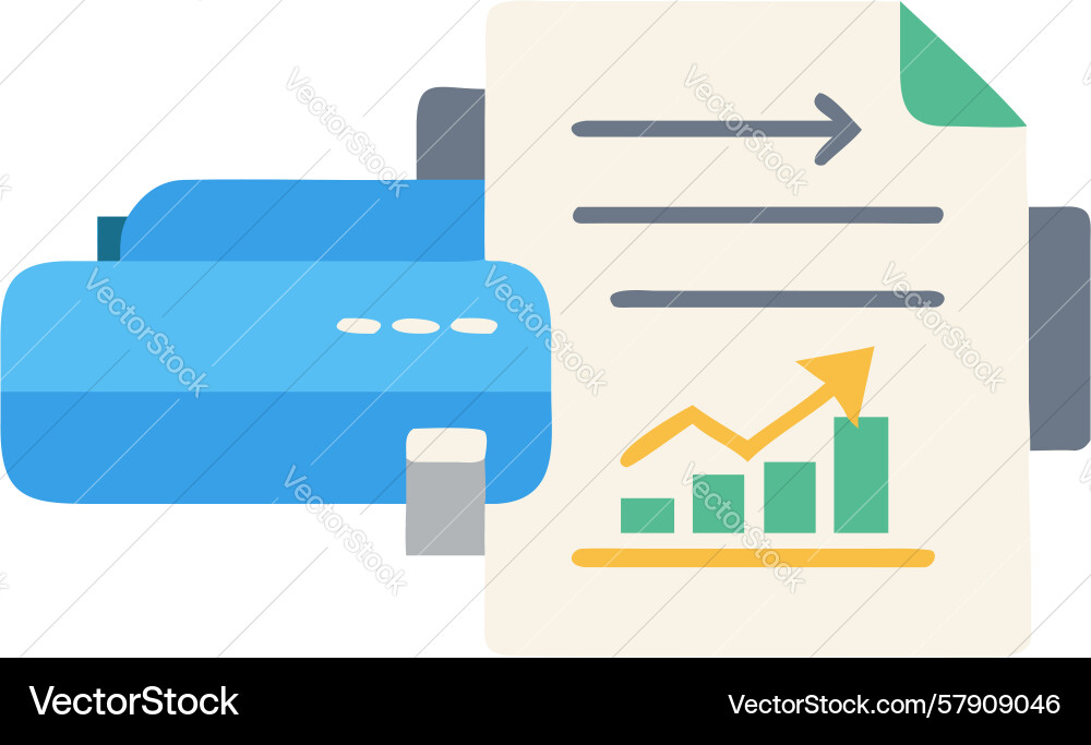 Document with graph for data analysis Vector Image