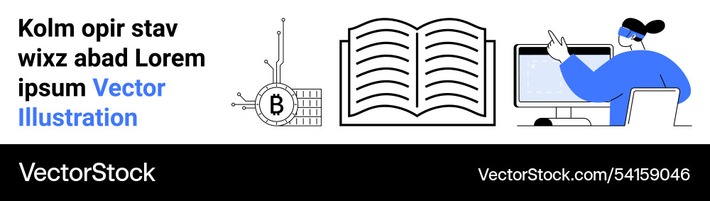 Effective learning and blockchain technology Effective learning and blockchain technology vector image