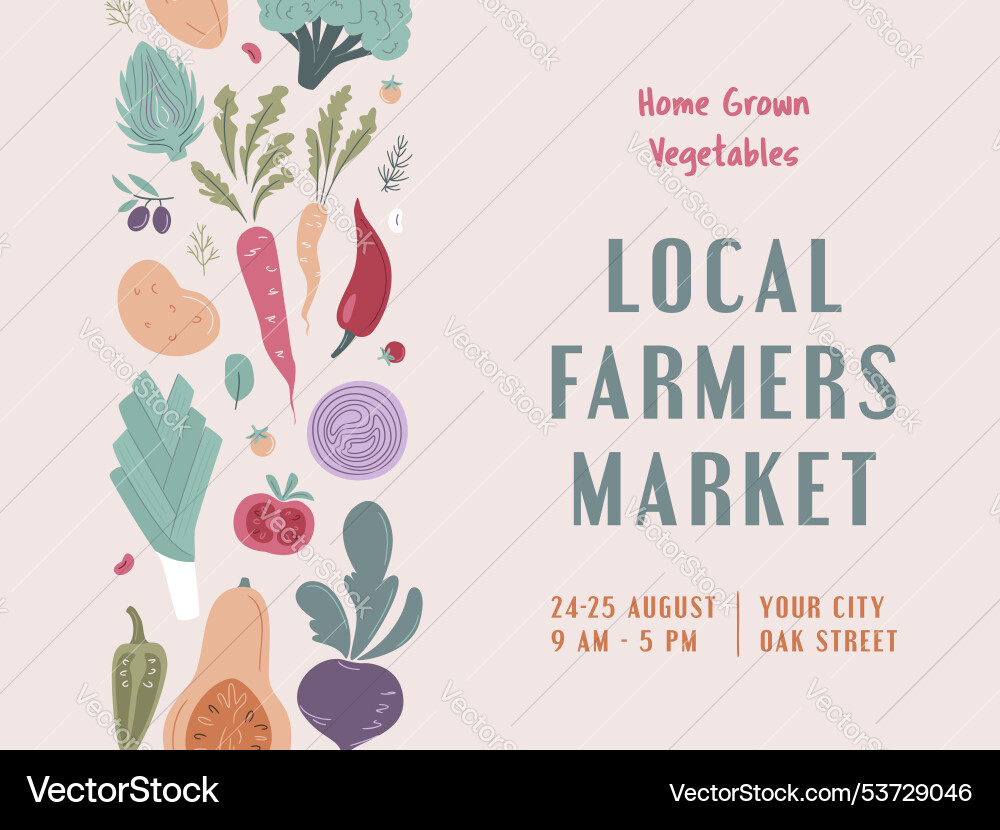 Farmers market organic farm harvest festival Farmers market organic farm harvest festival vector image