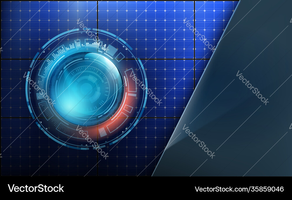 Hud user interface element on solar panels vector image