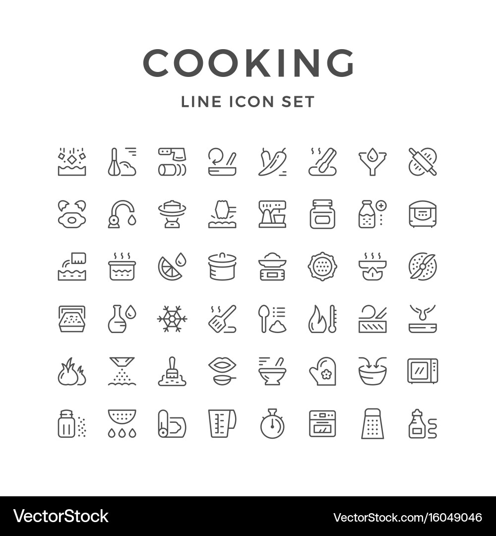 Kochlinie Icons Set Vektorbild