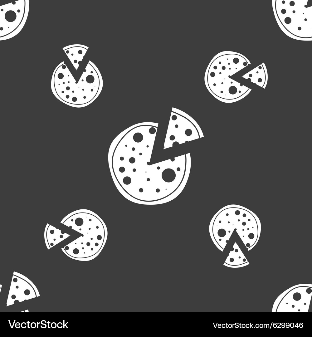 Pizza icon seamless pattern on a gray background Vector Image