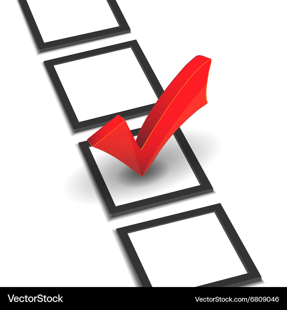 Red Checkmark List Vector Image