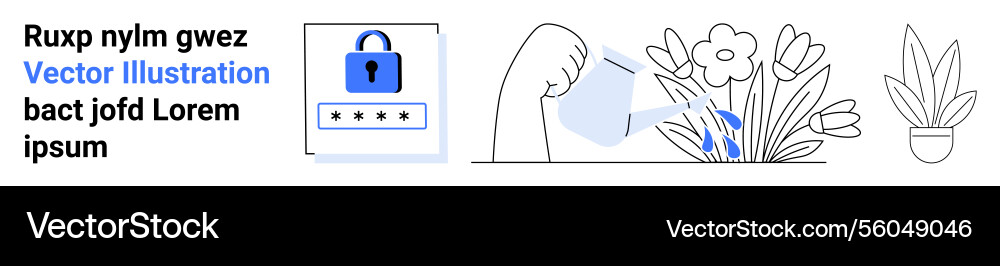 Secure password management concept with watering Vector Image