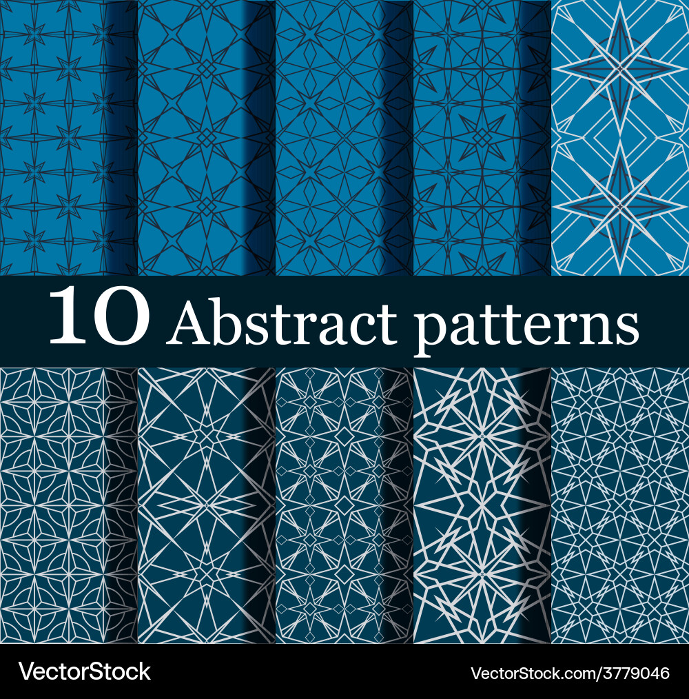 Set of 10 seamless abstract patterns vector image