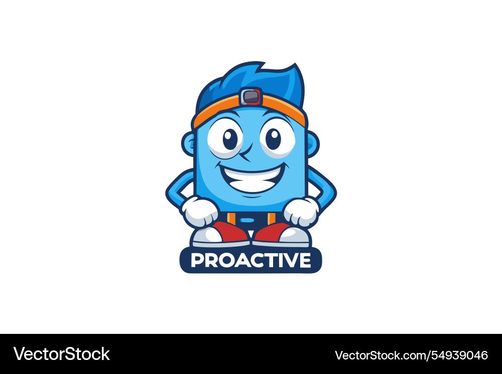 Smiling blue proactive icon with dynamic design Smiling blue proactive icon with dynamic design vector image
