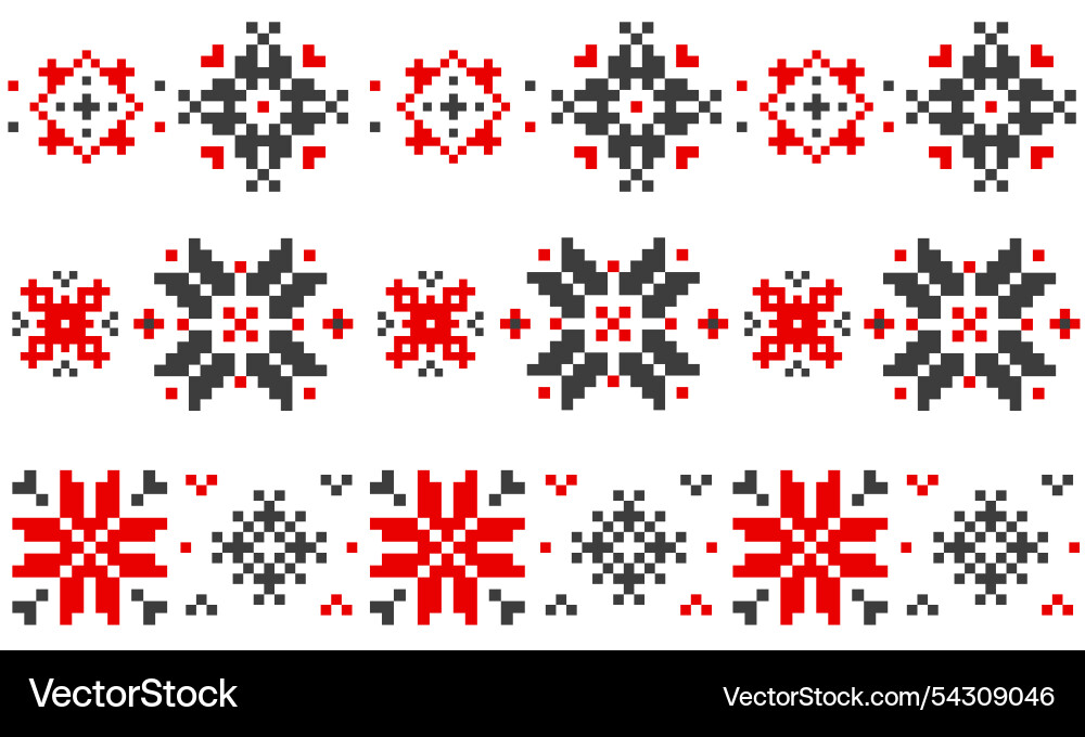 Ukrainian Embroidery Border Vector Image