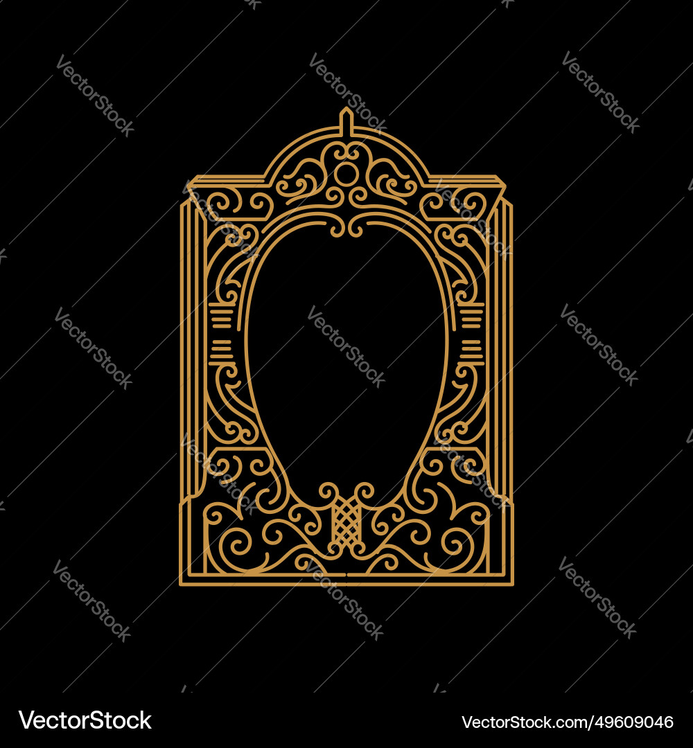 Vintage blank square golden frame border badge Vintage blank square golden frame border badge vector image