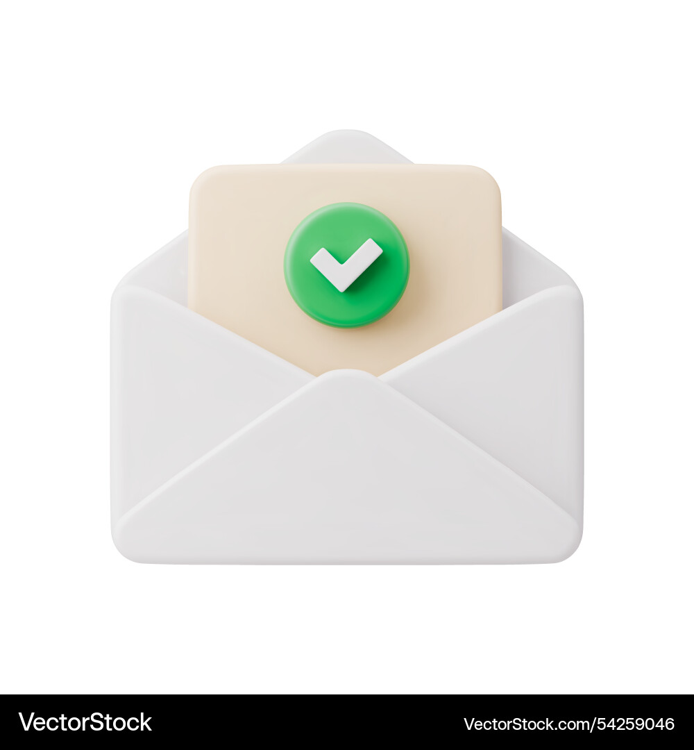White open mail with paper sheet check mark White open mail with paper sheet check mark Vector Image