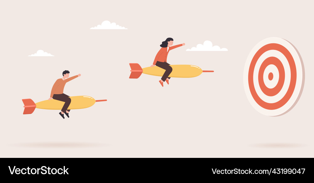 Business vision and orientation of goals Business vision and orientation of goals vector image