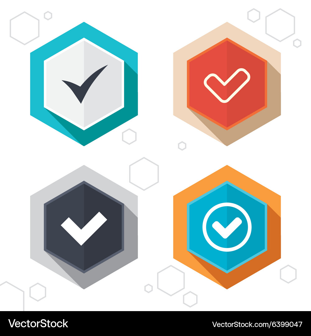 Check signs checkbox confirm icons Vector Image