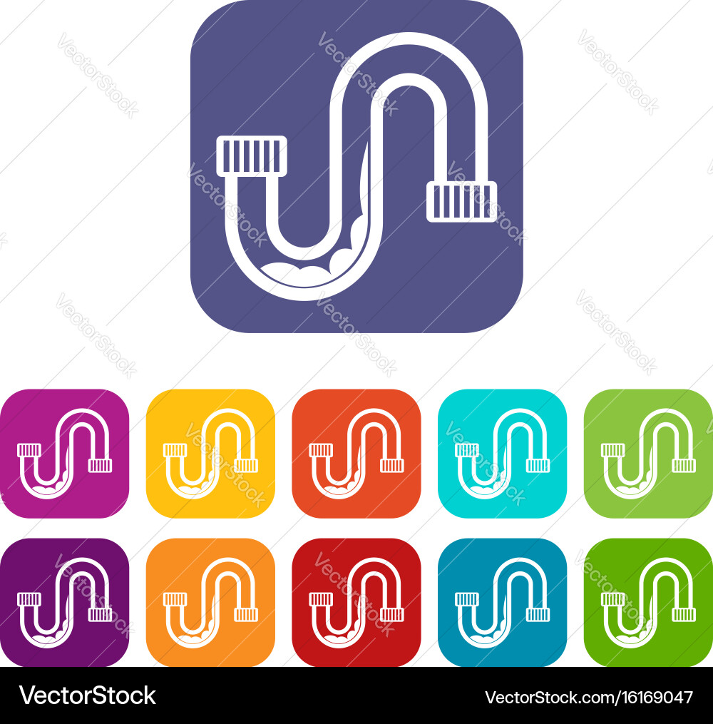 Clog in the pipe icons set vector image