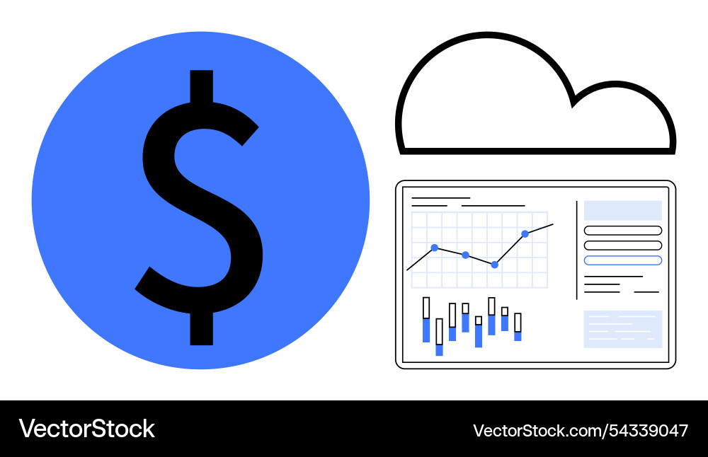 Financial data analysis in cloud computing Vector Image