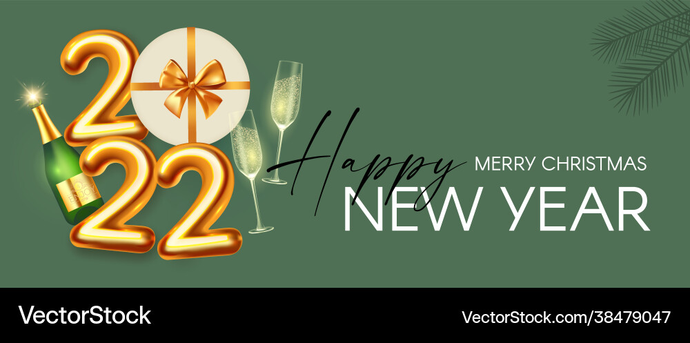 Happy new 2022 year party poster template with 3d Happy new 2022 year party poster template with 3d vector image