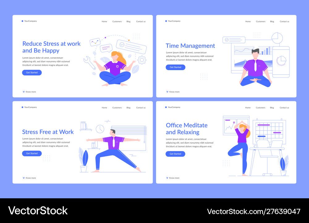 Office meditation and relaxing business Office meditation and relaxing business vector image