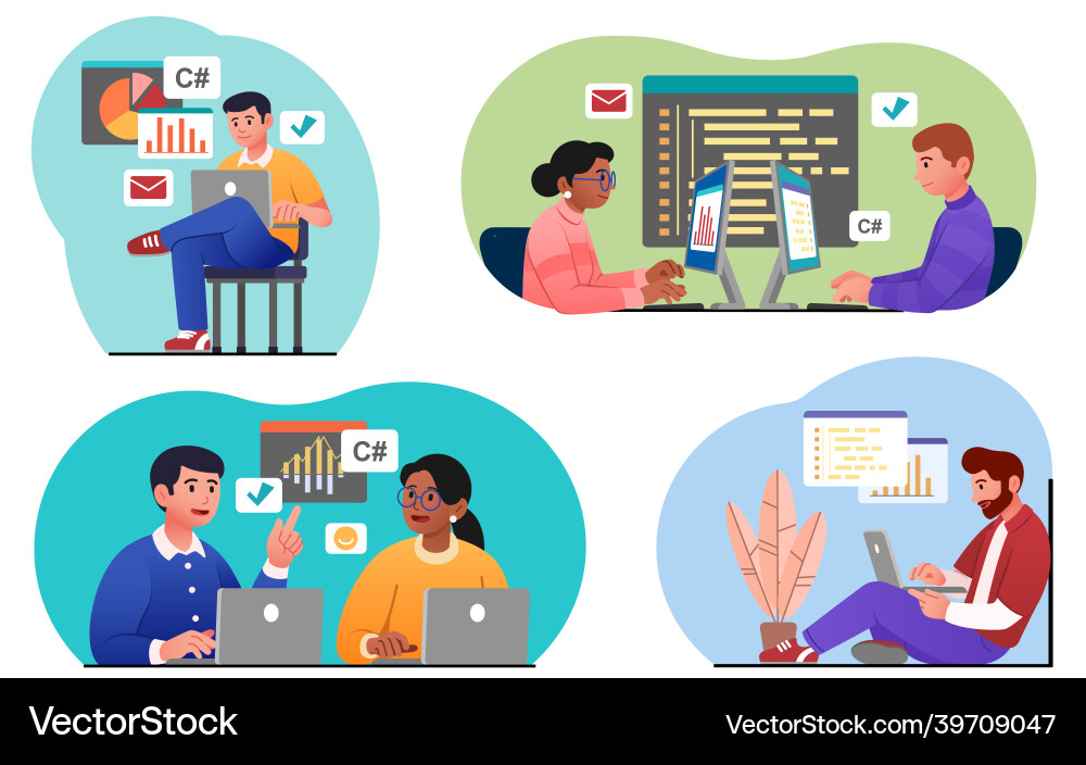 Programmers working set Programmers working set vector image